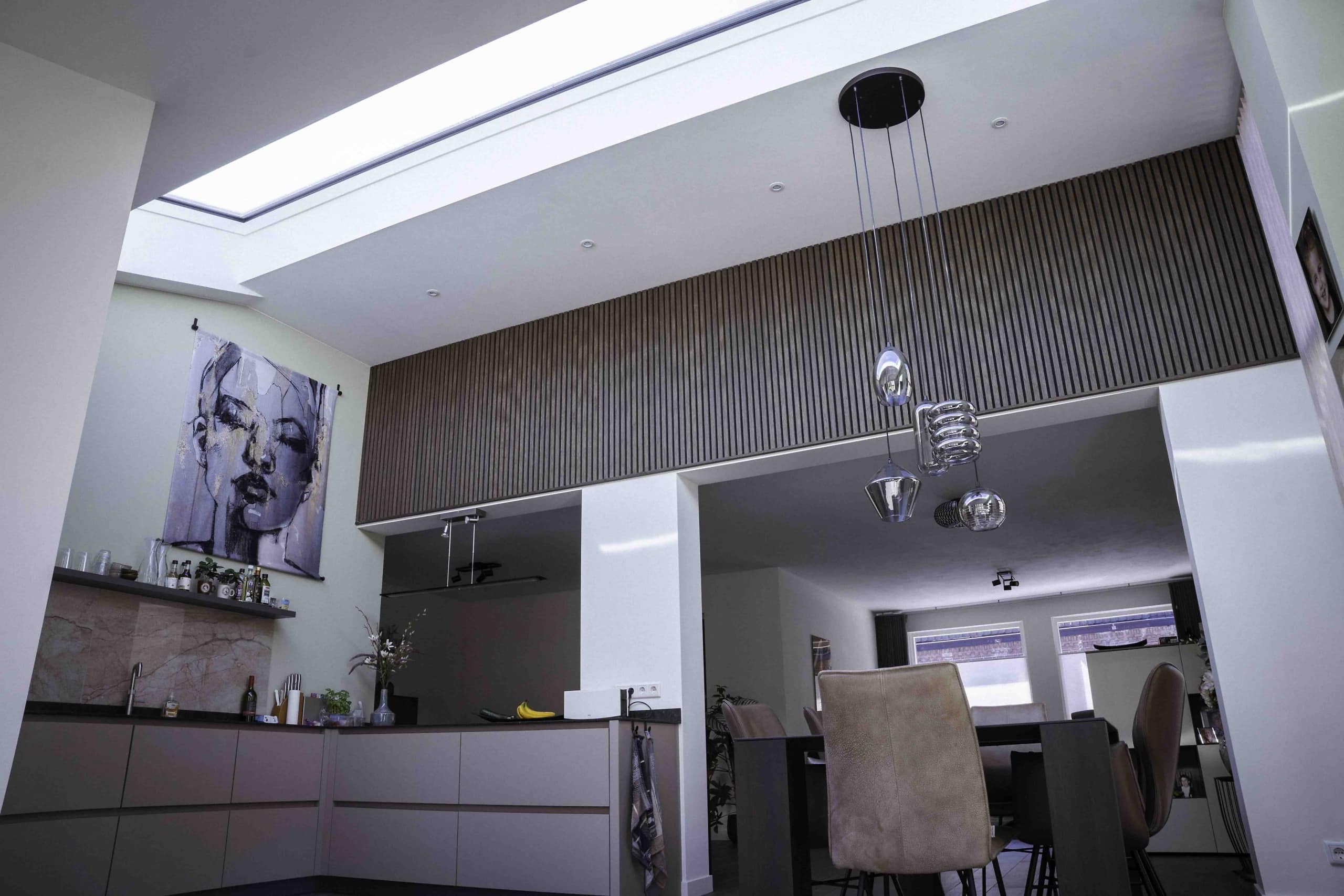 Lichtstraat in de badkamer en woonkeuken